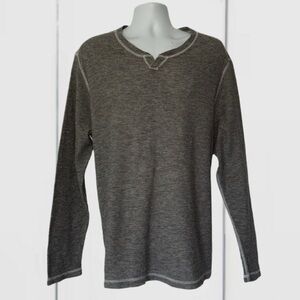 Tommy Bahama Reversible Long Sleeve Shirt Gray Heather L/XL Cotton Blend